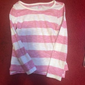 Pink and white striped sweater